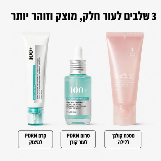 שגרת PDRN קוריאנית לעור מוצק, חלק וזוהר יותר - בלי מחטים ובלי תור לקליניקה