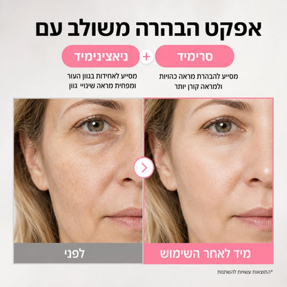ערכת NAD9+ המלאה לסימני הגיל | סרום, אמפולת עיניים ו-4 מסכות ליפטינג