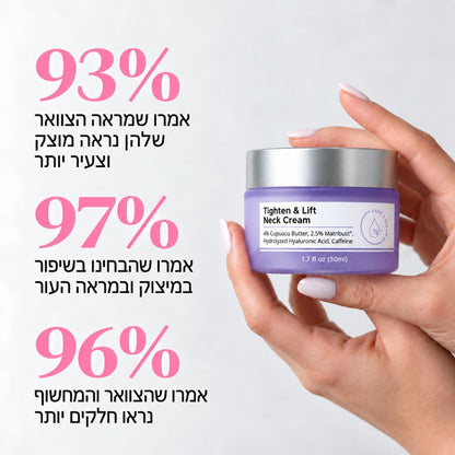 קרם לצוואר רפוי וקמטוטים - למראה מתוח, מוצק וצעיר יותר